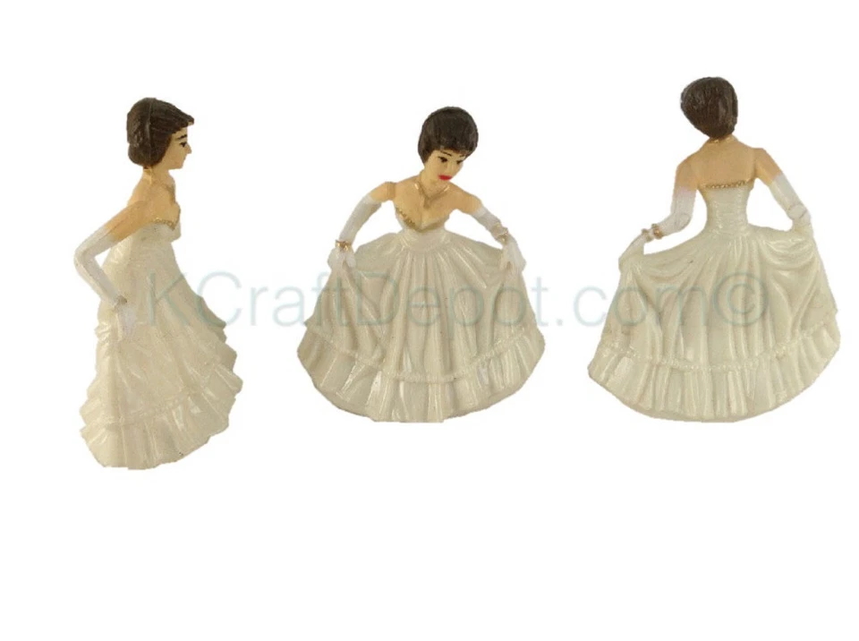 6 Piezas 2" Dulce 15, 16 Muñecas de Plástico Quinceañera Fiesta Decoración Favores Foto 1 de 1