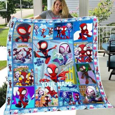 Manta personalizada Spidey And His Amazing Friends, nombre personalizado niños superhéroe Foto 1 de 3