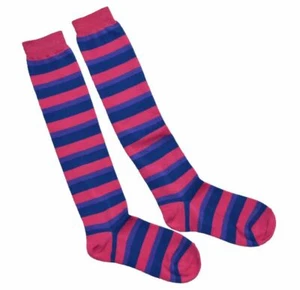 Calze casual Nayt a righe al ginocchio alta moda rosa viola blu - Foto 1 di 1