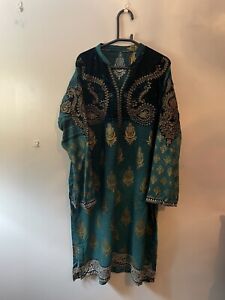 Maria B Stitched Origional Shalwaar Kameez - Green XL Size 
