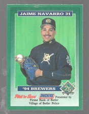 1994 Milwaukee Brewers Butler Police Jaime Navarro 31 Pick N Save Baseball Card