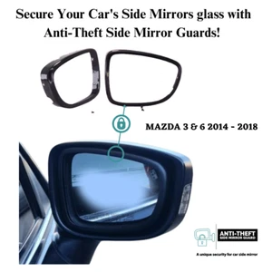 OEM Mirror Protector Anti-Theft metal Mirror Guard fits Mazda 3 & 6 2014-2018 - Picture 1 of 8