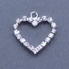 Heart Pendants Charms Rhinestone Diamante Beads for Wedding Embellishment x10