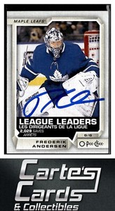 Frederik Andersen 2018 O-Pee-Chee #598 Maple Leafs TTM/IP Signed Autographed