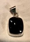 Taxco Sterling Silver 17mm x 20mm Framed Back Onyx Statement 925 Pendant