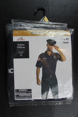 Disfraz de oficial de policía para hombre camisa y sombrero grande (36/38) Foto 1 de 3