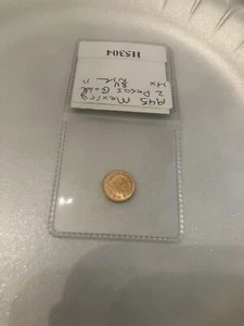 1945 gold 2 peso mexican dos pesos coin - Picture 1 of 3