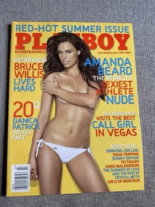 Playboy July 2007 Amanda Beard Danica Patrick 20Q Bruce Willis Interview See pic - Picture 1 of 5