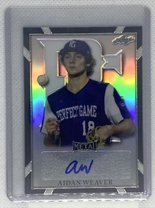 2021 LEAF PERFECT GAME METAL BLACK REFRACTOR AIDAN WEAVER AUTO #14/15