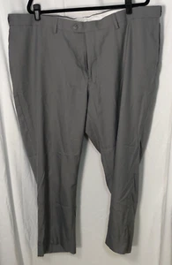 GS Perfect Fit Men's Light Gray Stretch Waist Flat Front Trousers in Size 46x32 - Picture 1 of 11
