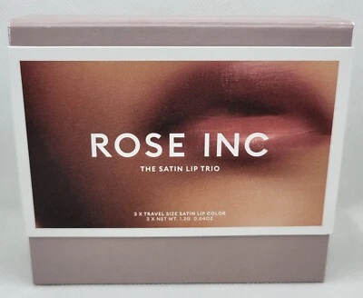ROSE INC Satin Lip Trio 3 Travel Lipstick Enigmatic Poetic Alluring 3x 1.2 g NIB - Image 1 of 4