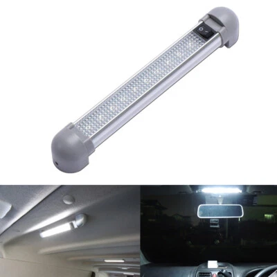 8.9" 100lm Slim LED Dome Light Fixture 6000K RV Enclosed Trailer On/Off Switch Foto 1 de 4