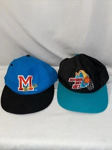 2 Vintage 1990’s Mcdonalds SnapBack Hats Nothing But Net Basketball & “M” - Picture 1 of 6