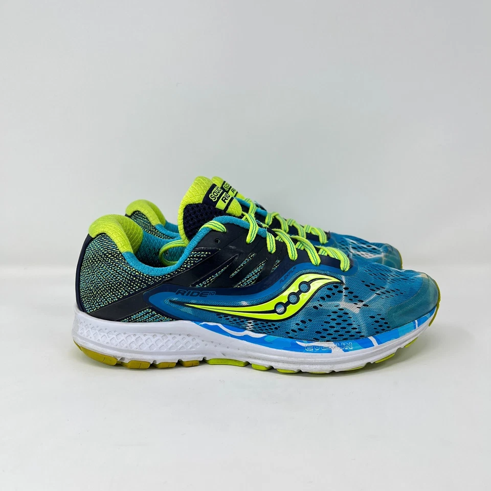 Zapatillas deportivas Saucony Ride 10 atléticas azul océano amarillo para mujer talla US 7 Foto 1 de 4