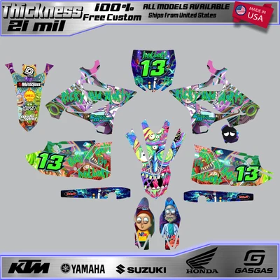 Kit Gráficos para Yamaha YZ250F (2014-2018) YZ450F (2014-2017) Pegatinas Calcomanías Foto 1 de 3