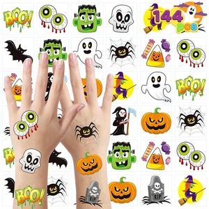 JOYIN 144 PCS Halloween Temporary Tattoos for Kids, 12 Designs multicolor - Picture 1 of 8