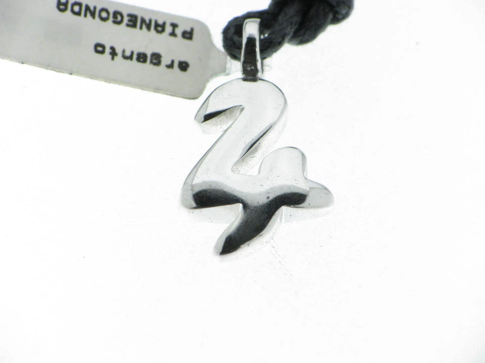 PIANEGONDA collana tribale in argento con cordino tessuto nero - quattro - Immagine 1 di 1