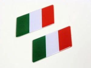 2 ITALIAN FLAG BADGE EMBLEMS ITALY DUCATI FERRARI FIAT - Picture 1 of 1