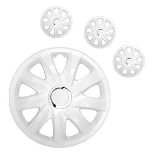 4X Enjoliveurs 14" Pour Disques Drift Blanc Laqué Neuf + Cercle Lot De 4 Pcs - Imagen 1 de 5