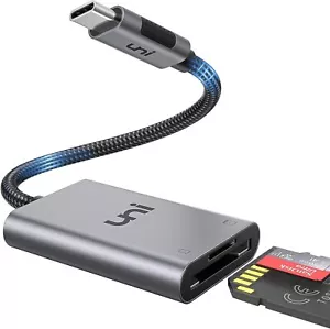 uni USB C SD Card Reader, Sturdy Micro Adapter (Durable Nylon, Grey - Picture 1 of 9