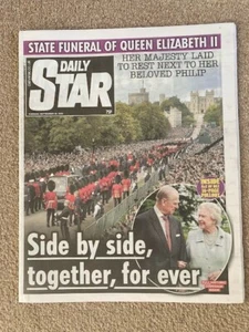 DAILY STAR NEWSPAPER SEPTEMBER 20TH 2022 DEATH OF QUEEN ELIZABETH II FUNERAL - Picture 1 of 1