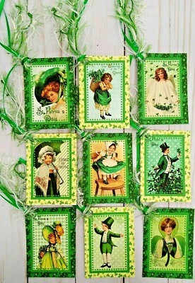 9 Estilo Vintage Día de San Patricio ~ Hecho a mano ~ Etiquetas de regalo ~ Libros de recortes ~ Diarios ~ Artesanías Foto 1 de 3
