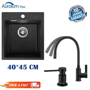 Lavello 40 x 45 cm nero lavello singolo cucina lavello incasso lavello cucina - Foto 1 di 30