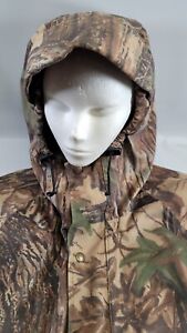 Cabelas Dry Plus Silent Suede Jacket Camouflage Large real tree hooded