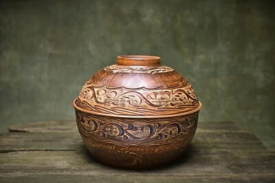 Handgefertigter roter Ton Brotkorb große Keramik Kasserolle großer Topf Kocht... - Bild 1 von 4