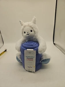 Plush Llama and blue FLEECE BLANKET THROW 50" X 60" By Silver One NEW - Picture 1 of 6