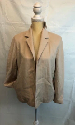 Chaqueta Thalian Mezcla Cachemira Beige Frente Abierto Luz Abrigo Talla M Foto 1 de 3