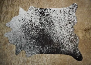 Soft Black & White Speckles - A Mini Cowhide - A Tiny Cowhide Rug - Picture 1 of 5