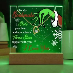 To My Soulmate, Wife Christmas Gift For Her, Acrylic Heart Necklace Bundle 🎁 - Picture 1 of 13