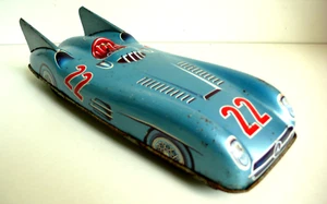 JOUSTRA ANCIEN VOITURE DE COURSE MERCÉDES 300 SLR TÔLE Lg 28 cm 1958 BEL ÉTAT - Imagen 1 de 6