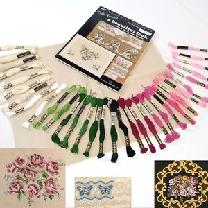 Lot 33 DM Floss Jeanette Crews Cross Stitch KIT Sampler Book Canvas Learn Design - Picture 1 of 11