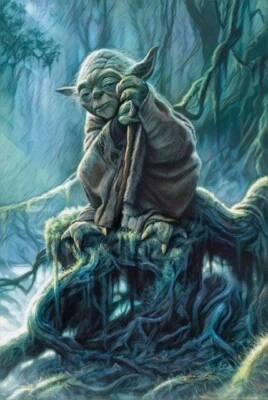 Impresiones deportivas clásicas - Star Wars - Yoda - Enorme lona Ready2Hang Foto 1 de 4