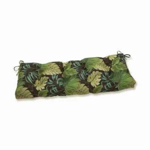 Tropical Rectangular Outdoor Bench Cushion in Green - Picture 1 of 4