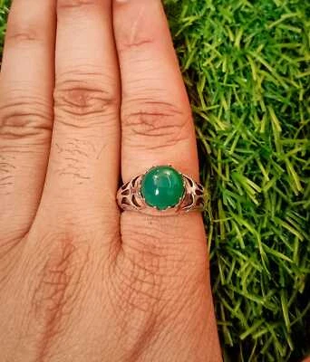Anillo de ónix verde anillo de plata de ley 925 hecho a mano anillo de piedras preciosas anillos para mujer Foto 1 de 3