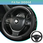 15" Steering Wheel Cover Carbon Fiber Leather For Dodge Black Car Accessories Au