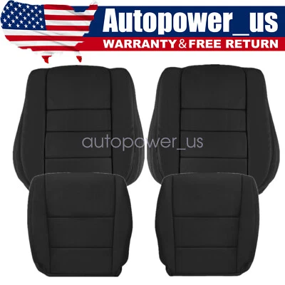 Replacement For 2008-2012 Honda Accord Front Seat Cover Top & Bottom Black 4pcs - Image 1 of 4