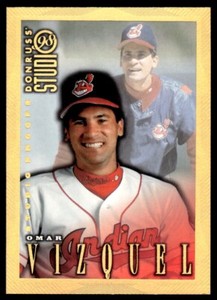 1998 DONRUSS Studio GOLD  Press Proofs Omar Vizquel /300 Cleveland Indians #78