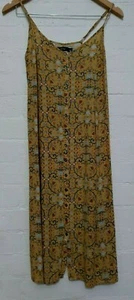 NUNUI Designer Label Womens Yellow Paisley Aline Relaxed Shift Y2K Style Dress 6 - Picture 1 of 8