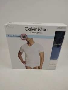 3er Pack Calvin Klein 100% Baumwolle V-Ausschnitt T-Shirts Classic Fit Mehrfarbig Gr. XL - Bild 1 von 4