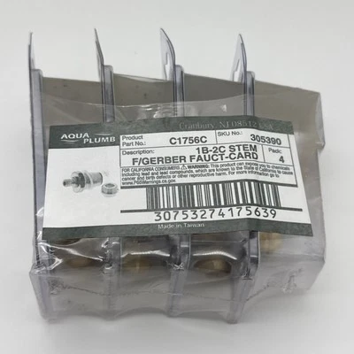 Vástago de grifo frío Aqua Plumb Gerber 1B-2C paquete de 4 nuevo EE. UU. 305390 Foto 1 de 4