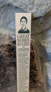 Vintage "Great Women Rulers Of Literature" Wooden Ruler - Picture 1 of 4
