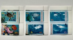 1995 Australia Marine Life Fish Shark Coral Turtle 6v Stamps (top-right tabs) - Picture 1 of 2