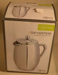 KITCHEN CRAFT STAINLESS STEEL DOUBLE WALL CAFETIERE 8 CUP/1 LITRE - Picture 1 of 4