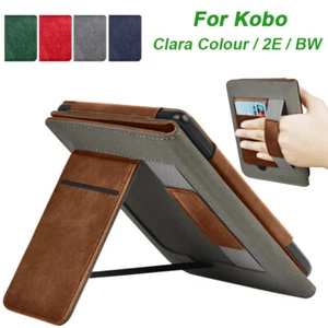 For Kobo Clara Colour/BW/2E Leather Smart Case Stand Flip Cover With Hand Strap - Picture 1 of 14