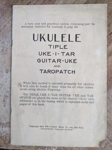 GUITARRA UKELELE TIPLE UKE-I-TAR-UKE Y TAROPATCH 1924 Wm. Smith Music Co. - Imagen 1 de 4