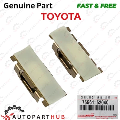 Genuino Nuevo Toyota Lexus Techo Goteo Acabado Lateral Clip Moldura OEM 75561-52040 2 piezas Foto 1 de 4